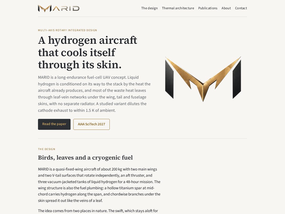 Landing-page snapshot of themarid.com