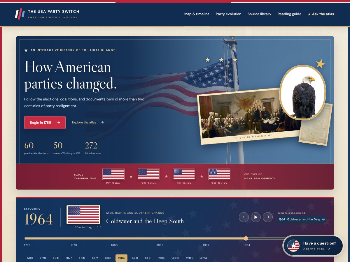 Landing-page snapshot of theusapartyswitch.com