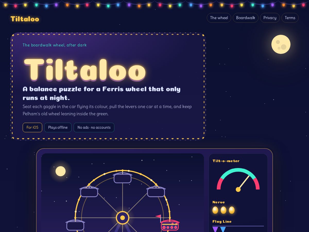 Landing-page snapshot of tiltaloo.cfd
