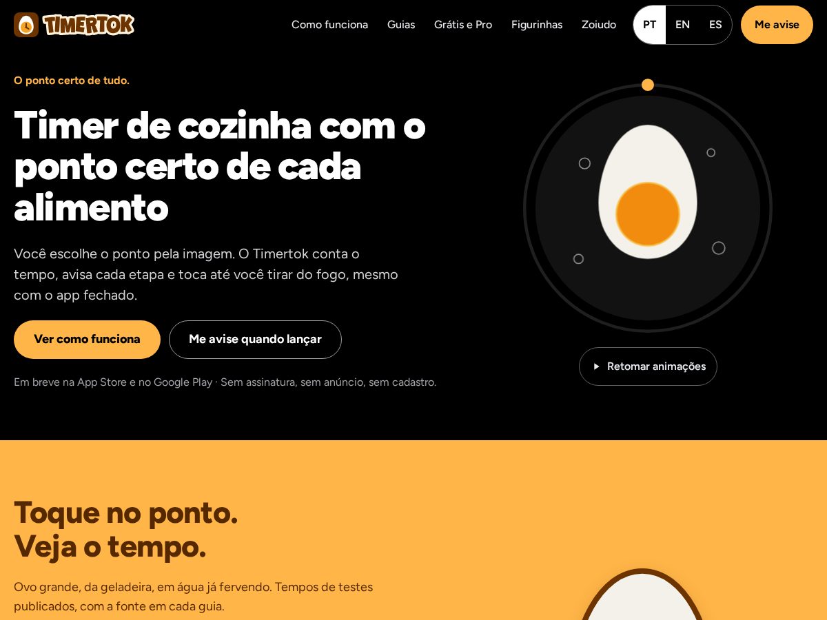 Landing-page snapshot of timertok.com