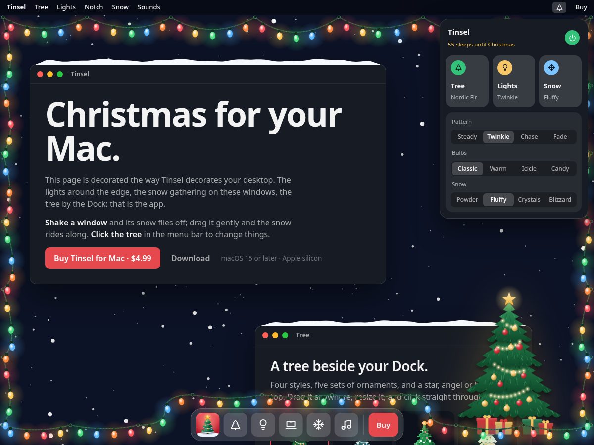 Landing-page snapshot of tinselapp.com