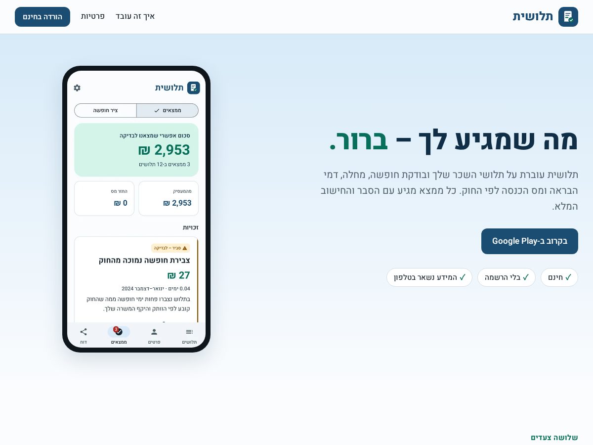 Landing-page snapshot of tlushit.app