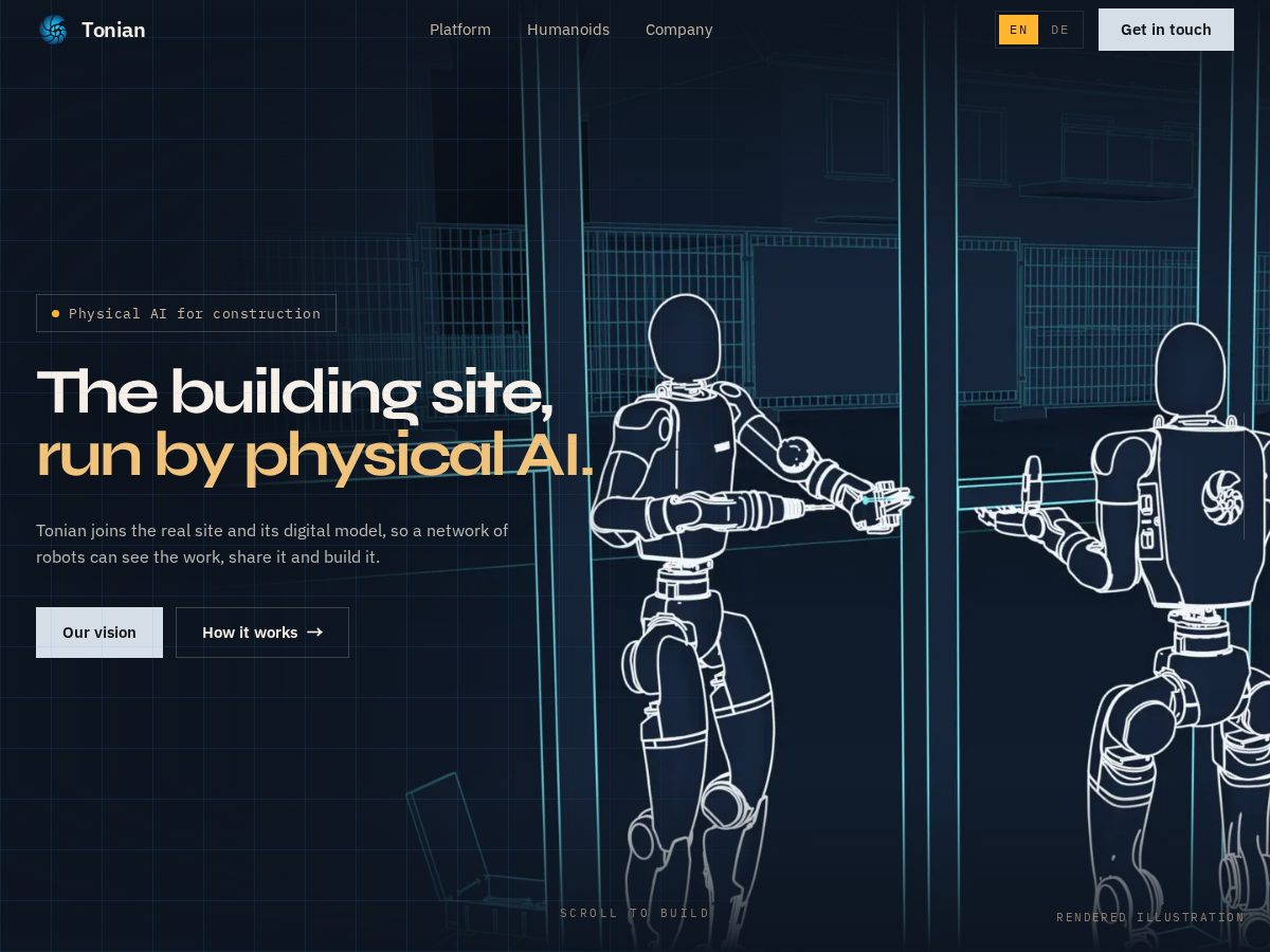 Landing-page snapshot of tonian.site