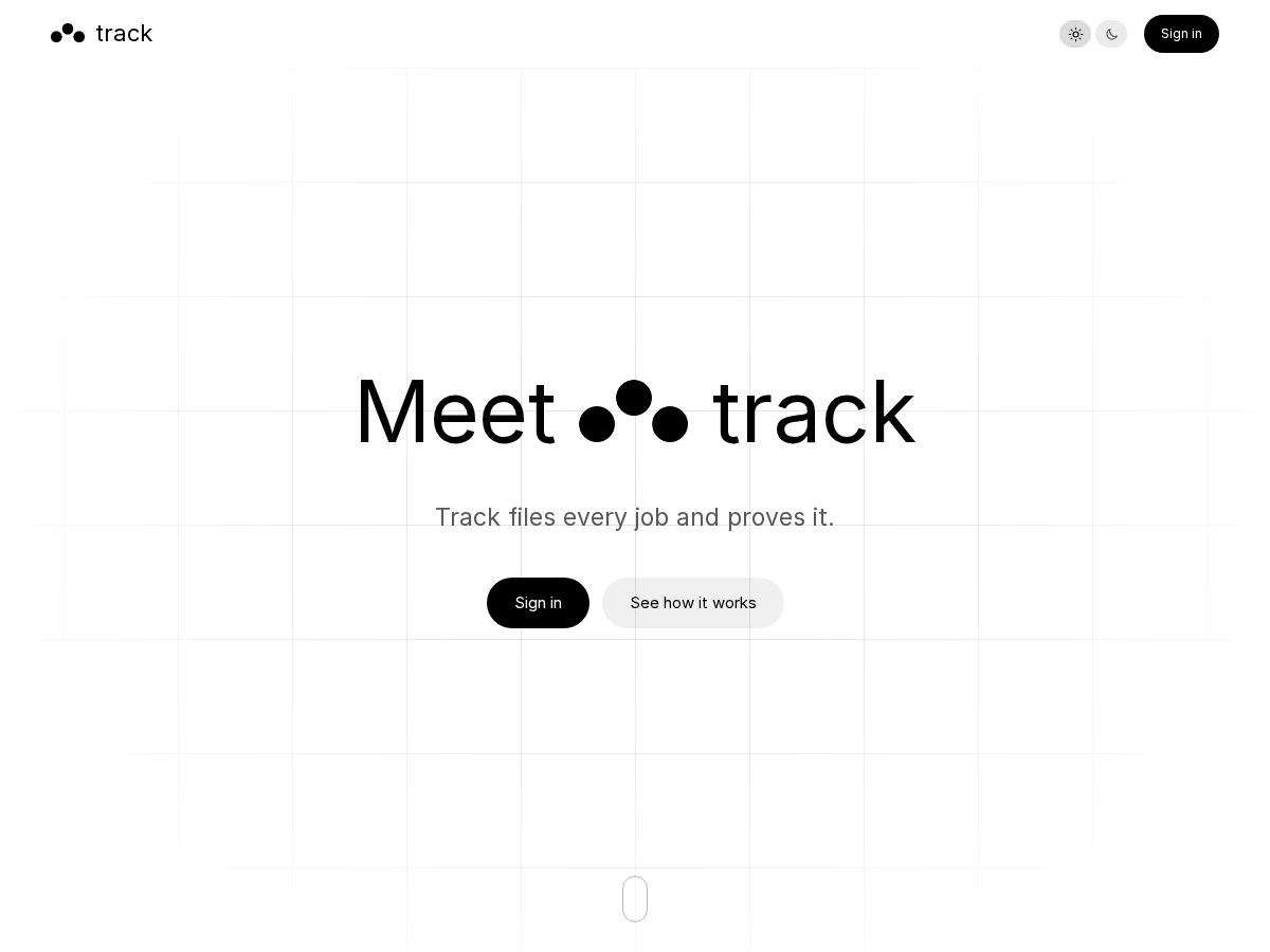 Landing-page snapshot of trackgosh.com