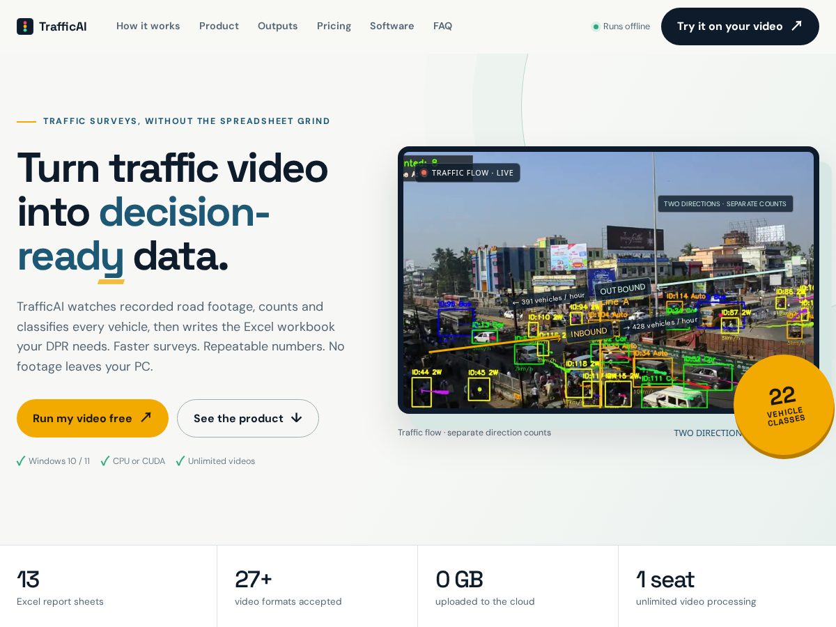 Landing-page snapshot of trafficai.live