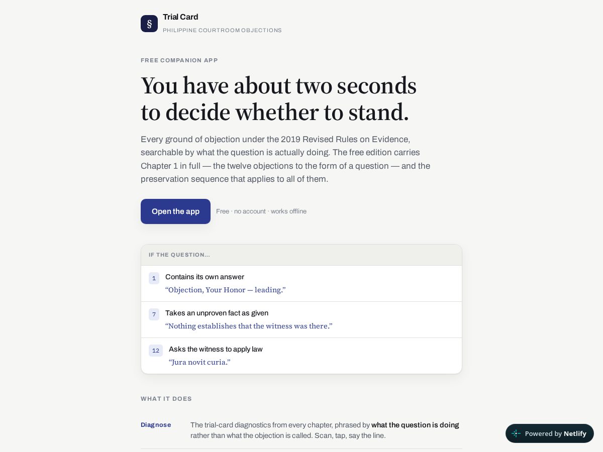 Landing-page snapshot of trialguidebook.com