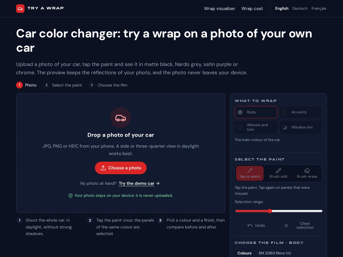 Landing-page snapshot of tryawrap.com