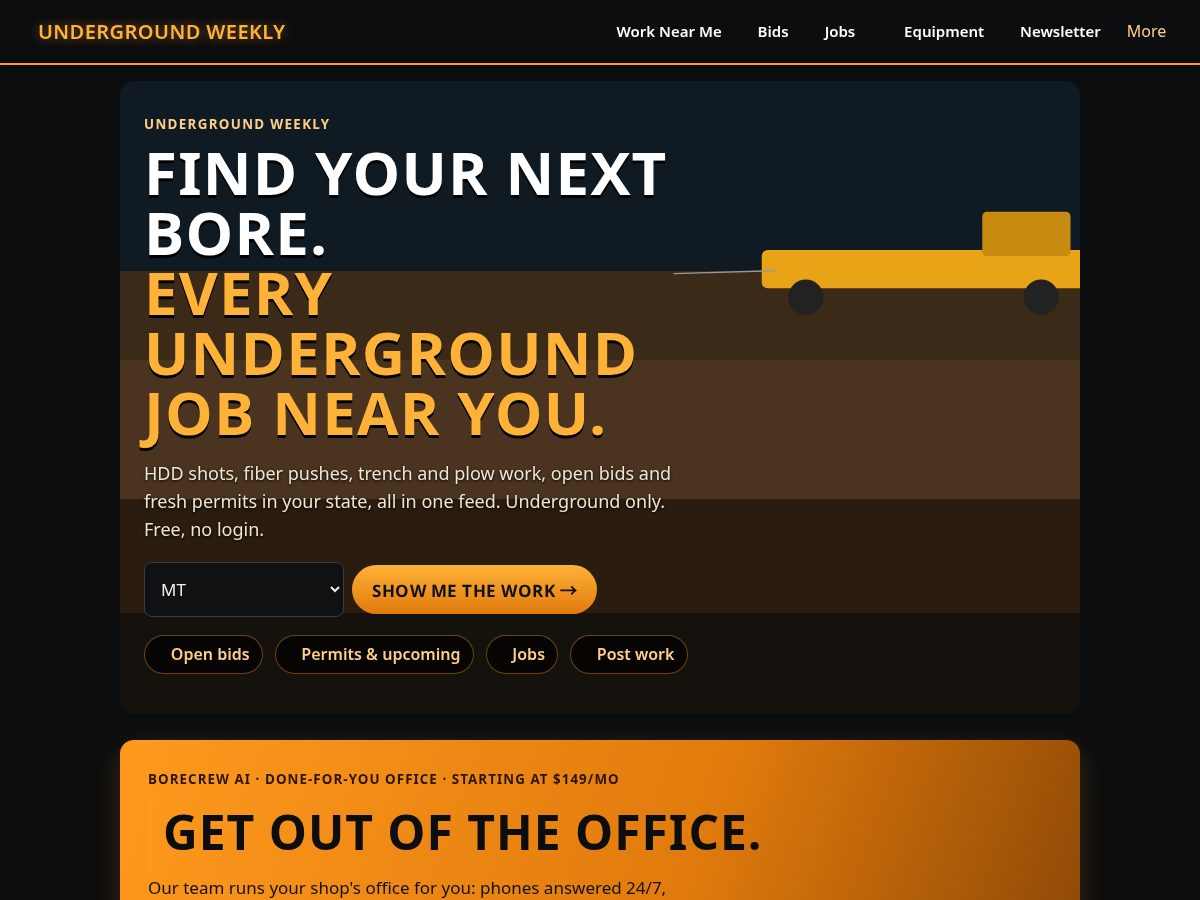 Landing-page snapshot of undergroundweekly.com