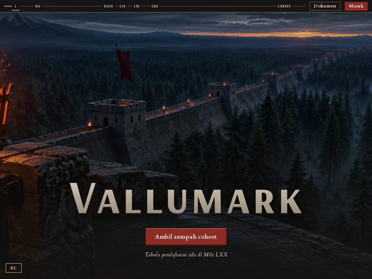 Landing-page snapshot of vallumark.com