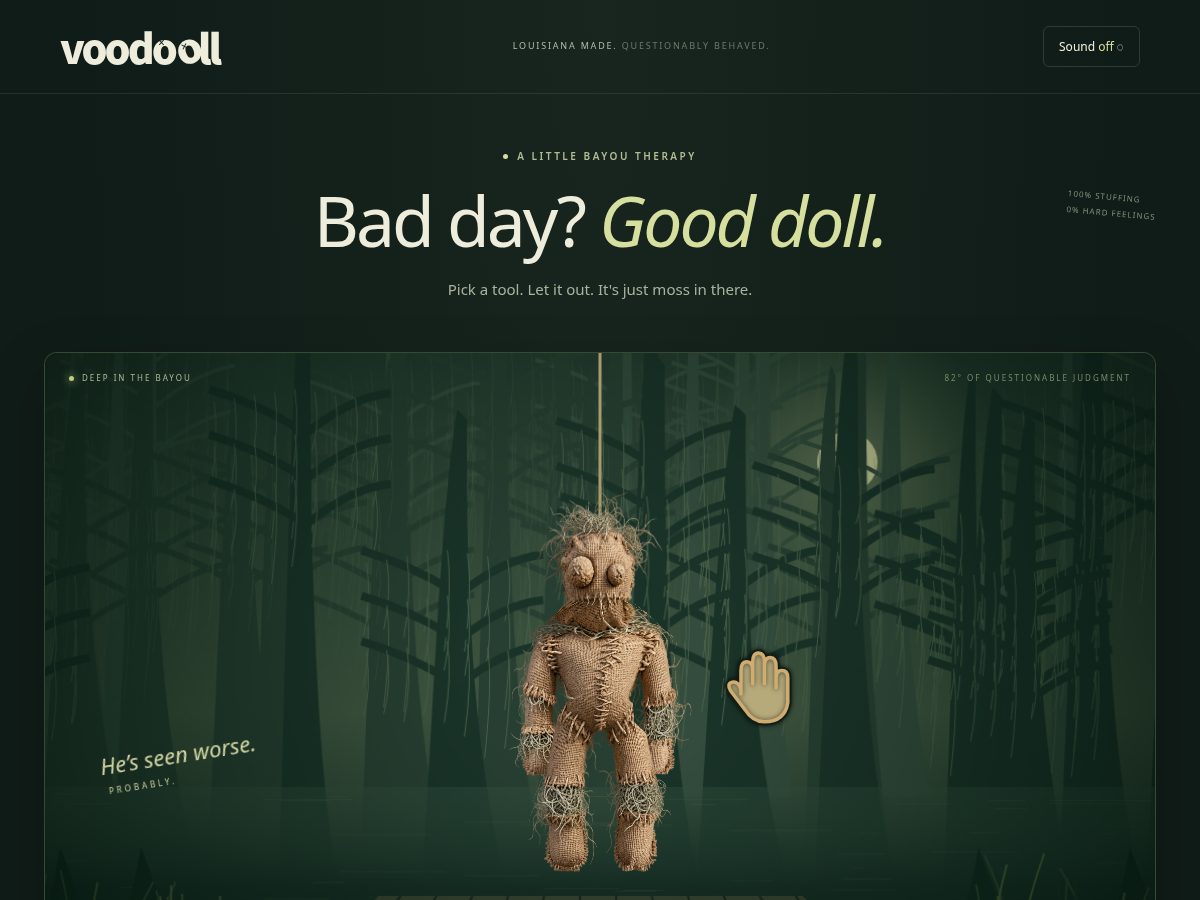 Landing-page snapshot of voodooll.com