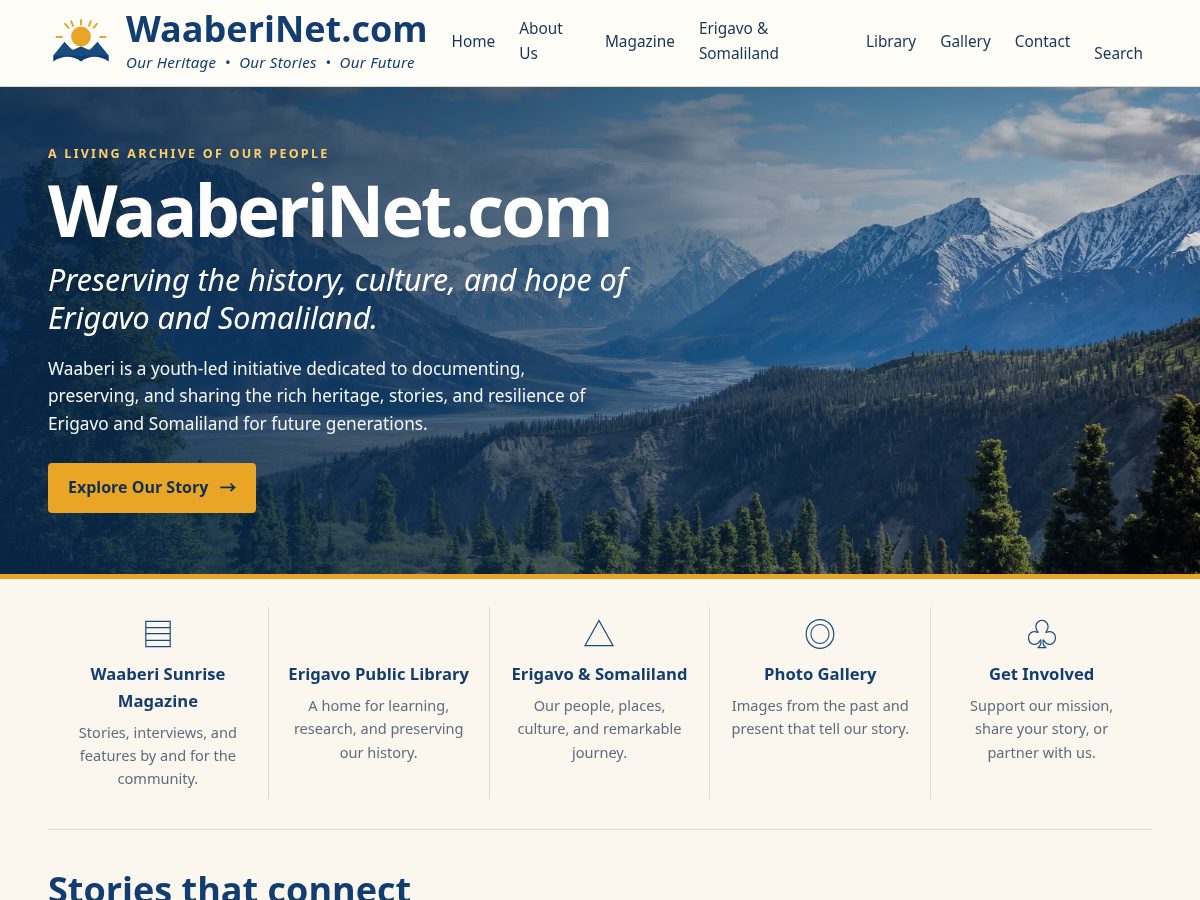 Landing-page snapshot of waaberinet.com