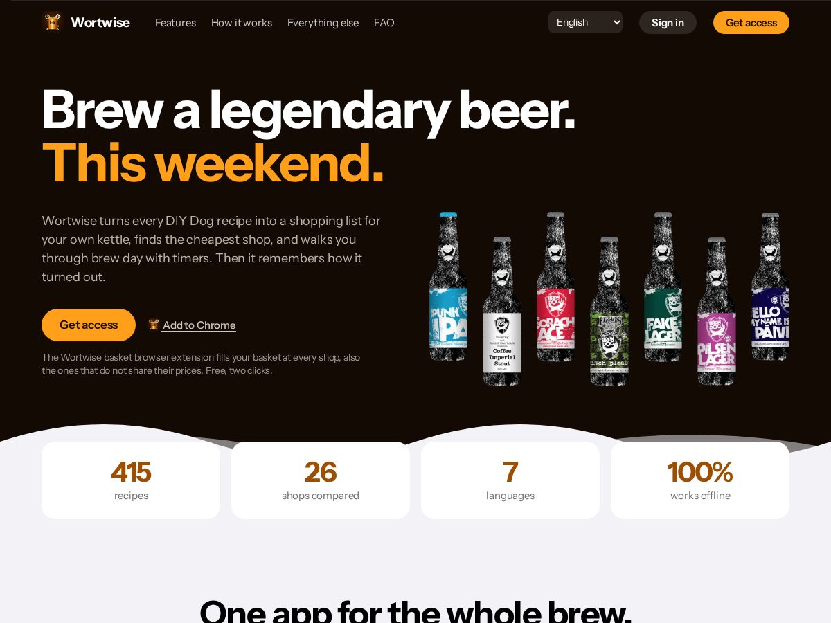 Landing-page snapshot of wortwise.app