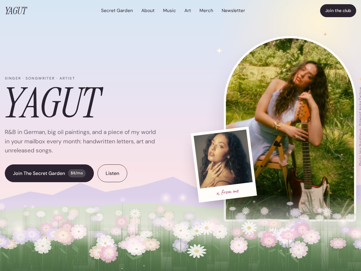 Landing-page snapshot of yagutsgarden.com