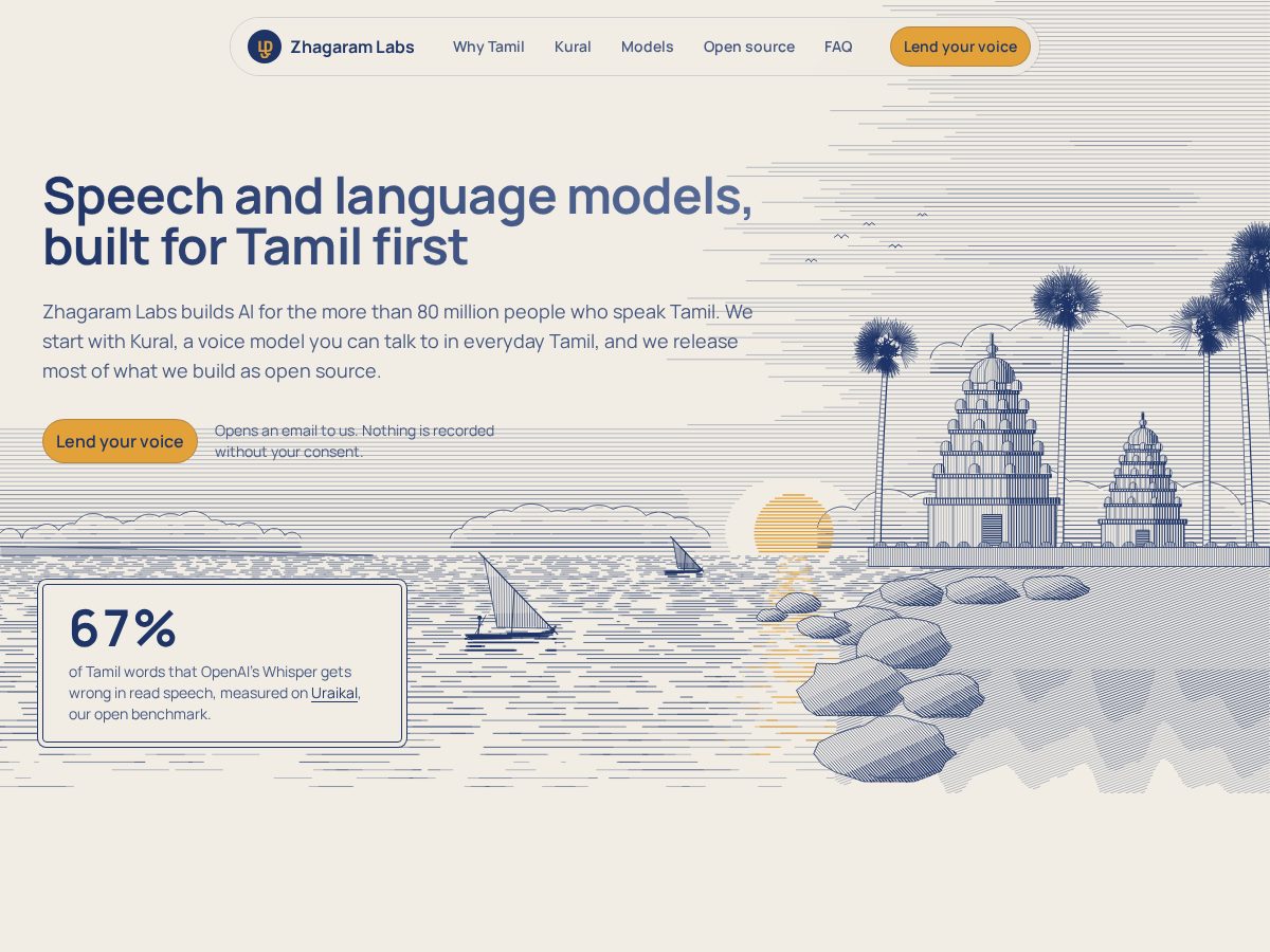 Landing-page snapshot of zhagaramlabs.com